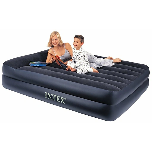 مرتبة نفخ Intex مزدوجة مع وسادة ومضخة مدمجة مريحة وسريعة التحضير 137×191×23 سم - صورة 3