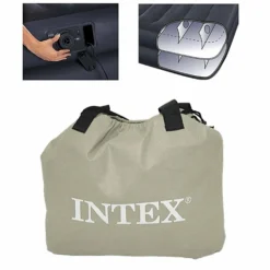 مرتبة نفخ Intex مزدوجة مع وسادة ومضخة مدمجة مريحة وسريعة التحضير 137×191×23 سم - صورة 5