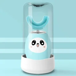 فرشاة أسنان كهربائية U للأطفال – سيليكون غذائي + شحن USB - صورة 4
