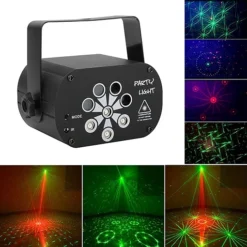 كشاف إضاءة ليزر + RGBW + UV مع 8 فتحات وتحكم صوتي ولاسلكي عروض داخلية ساحرة - صورة 3