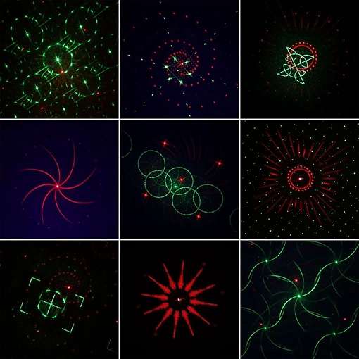 كشاف إضاءة ليزر + RGBW + UV مع 8 فتحات وتحكم صوتي ولاسلكي عروض داخلية ساحرة - صورة 5