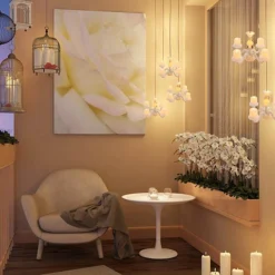 ستارة إضاءة شمعية LED بطول 2.5 متر – 6 حوامل - صورة 4