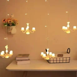 ستارة إضاءة شمعية LED بطول 2.5 متر – 6 حوامل - صورة 5