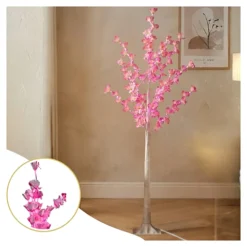 شجرة ساكورا مضيئة LED 180 سم للديكور الداخلي مع قاعدة ثابتة