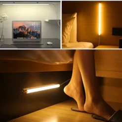 مصباح مكياج LED للمرآة 30 سم ببطارية ليثيوم ولمس وشحن USB - صورة 8
