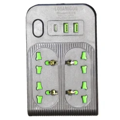 مشترك كهربائي متعدد الاتجاهات 4 مخارج + شحن USB وType-C - صورة 3