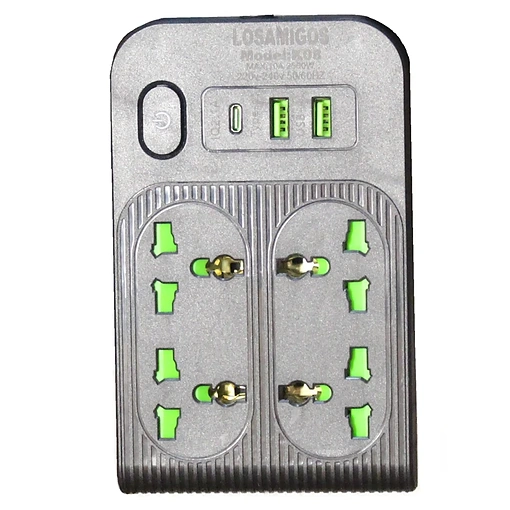مشترك كهربائي متعدد الاتجاهات 4 مخارج + شحن USB وType-C - صورة 3