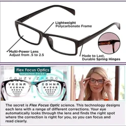 نظارات القراءة ذات التركيز التلقائي One Power Readers للرجال والنساء - صورة 5