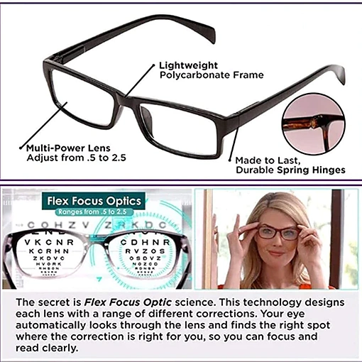 نظارات القراءة ذات التركيز التلقائي One Power Readers للرجال والنساء - صورة 5