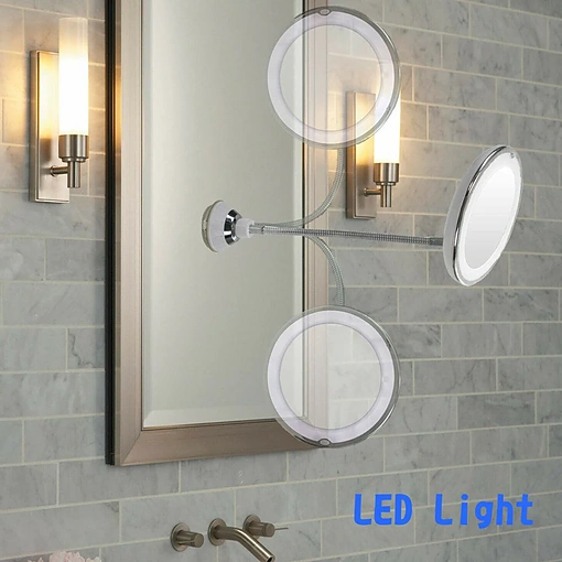مرآة تجميل LED معلّقة بميزة التكبير ×5 – ONE X5 رؤية واضحة ولمسة جمالية - صورة 6