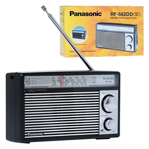 راديو باناسونيك RF-562DD محمول FM/MW/SW ثلاثي الموجات بصوت قوي – يعمل بالبطارية – Panasonic Radio