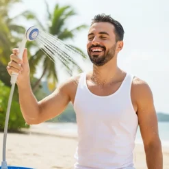 دش محمول للتخييم مع مضخة وبطارية قابلة للشحن - صورة 5