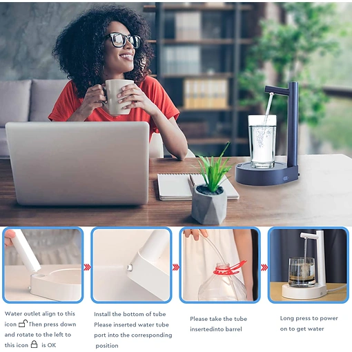 موزع مياه كهربائي محمول يعمل بالشحن – USB Type-C – بطارية 1800mAh - صورة 11