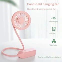 مروحة USB محمولة بدون استخدام اليدين ببطارية 2000mAh و3 سرعات - صورة 2