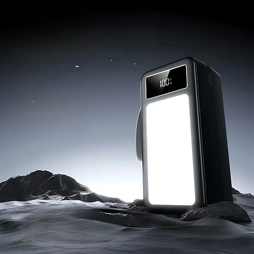 باور بانك بسعة 60000mAh مع شحن سريع 22.5 واط و4 كابلات مدمجة وإضاءة LED - صورة 3