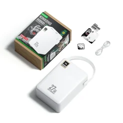 باور بانك 80000 مللي أمبير – شحن سريع 27 واط PD + كشاف طوارئ LED + شاشة عرض