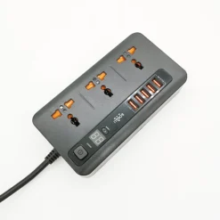 وصلة كهرباء بسلك 5 مداخل USB بطول 2 متر