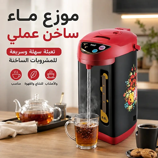 غلاية ماء كهربائية 6.8 لتر مع موزع ماء ساخن وقاعدة 360 درجة – RAF R.7904 - صورة 5
