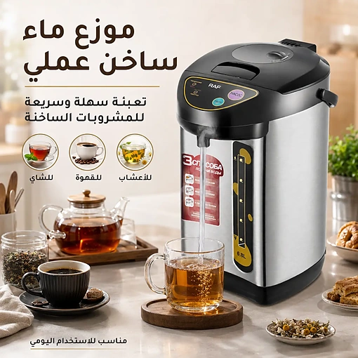 غلاية كهربائية ثرموستاتية 6.8 لتر بقوة 800 واط مع موزع ماء ساخن – RAF R.7905 - صورة 4