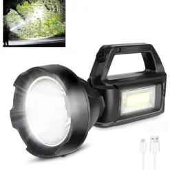 مصباح كشاف LED قابل للشحن مع الشحن بالطاقة الشمسية بمخرج USB
