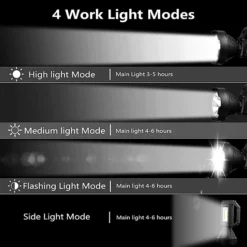 مصباح كشاف LED قابل للشحن مع الشحن بالطاقة الشمسية بمخرج USB - صورة 2