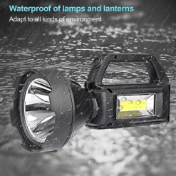 مصباح كشاف LED قابل للشحن مع الشحن بالطاقة الشمسية بمخرج USB - صورة 5