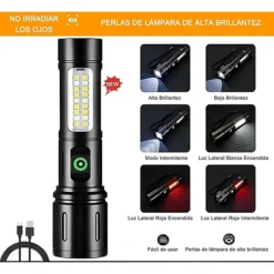 مصباح يدوي LED قابل للشحن بمنفذ Type-C – كشاف قوي بتركيز عالي - صورة 2