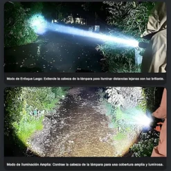 مصباح يدوي LED قابل للشحن بمنفذ Type-C – كشاف قوي بتركيز عالي - صورة 3