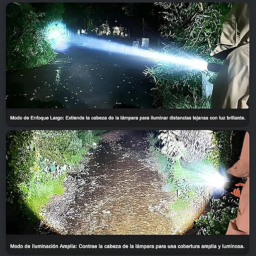 مصباح يدوي LED قابل للشحن بمنفذ Type-C – كشاف قوي بتركيز عالي - صورة 3