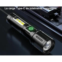 مصباح يدوي LED قابل للشحن بمنفذ Type-C – كشاف قوي بتركيز عالي - صورة 5
