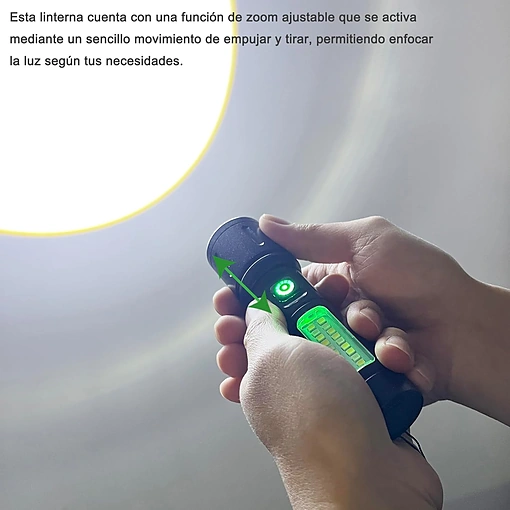 مصباح يدوي LED قابل للشحن بمنفذ Type-C – كشاف قوي بتركيز عالي - صورة 7
