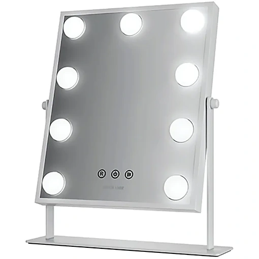 مرآة مكياج LED قابلة للشحن مع 9 مصابيح و3 أوضاع إضاءة