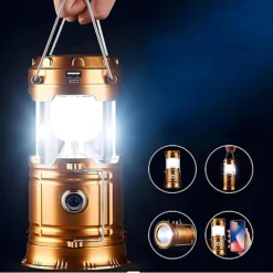 فانوس تخييم محمول مزود بإضاءة LED قابل لإعادة الشحن - صورة 4