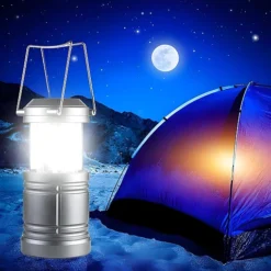 فانوس تخييم محمول مزود بإضاءة LED قابل لإعادة الشحن - صورة 6