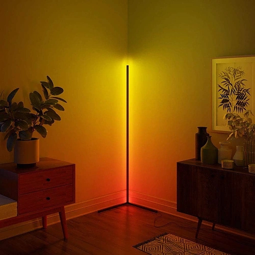 كورنر ال اي دي RGB مصباح أرضي للاعبين والديكور المنزلي مع جهاز التحكم عن بعد