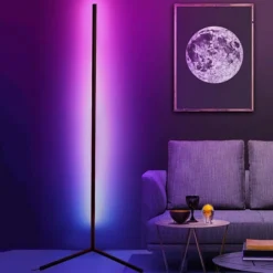 كورنر ال اي دي RGB مصباح أرضي للاعبين والديكور المنزلي مع جهاز التحكم عن بعد - صورة 3