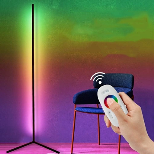 كورنر ال اي دي RGB مصباح أرضي للاعبين والديكور المنزلي مع جهاز التحكم عن بعد - صورة 4