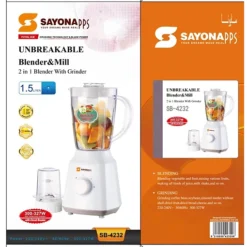 خلاط ومطحنة سايونا Sayona بقوة 350 واط وسعة 1.5 لتر - صورة 4