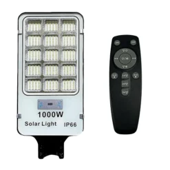 مصباح إنارة شوارع شمسي LED بقدرة 1000 واط مع مستشعر حركة وريموت IP65 - صورة 5
