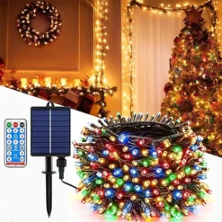 سلسلة أضواء LED شمسية متعددة الألوان بطول 50 متر
