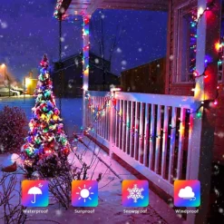سلسلة أضواء LED شمسية متعددة الألوان بطول 50 متر - صورة 6