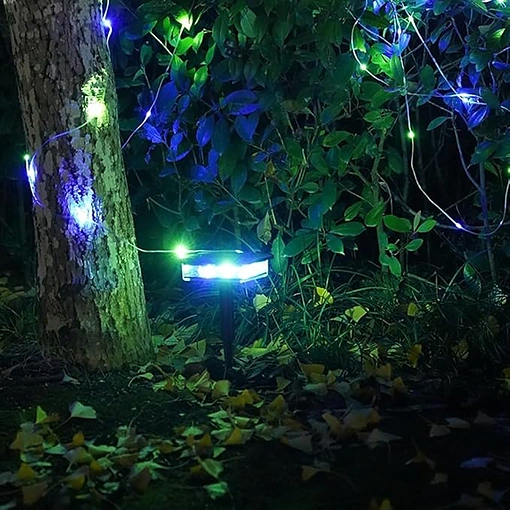 أضواء زينة خارجية بالطاقة الشمسية 8 متر – LED مقاومة للماء مع 4 أوضاع إضاءة - صورة 4