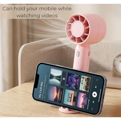 مروحة T10 محمولة قابلة للشحن USB مع 3 سرعات وحامل مكتبي 2 في 1 - صورة 3