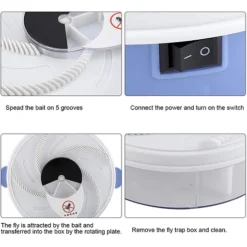 مصيدة الذباب الكهربائية USB  مصيدة الذباب صائد الحشرات ، البعوض - صورة 3