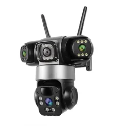 كاميرا مراقبة V380 رباعية FHD مع رؤية ليلية ملوّنة – 4G/Wi-Fi تعمل بالطاقة الشمسية - صورة 2