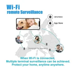 كاميرا مراقبة صغيرة WiFi V380 بدقة 1080P مع رؤية ليلية وكشف حركة وتسجيل صوت - صورة 7