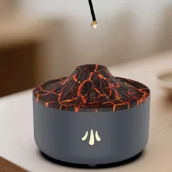 جهاز توزيع الروائح بشكل لافا بركانية – مرطب هواء مع إضاءة LED وتأثير لهب - صورة 4