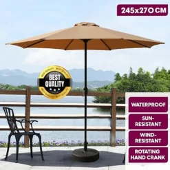 مظلة خارجية مقاومة للرياح مع قاعدة - صورة 2