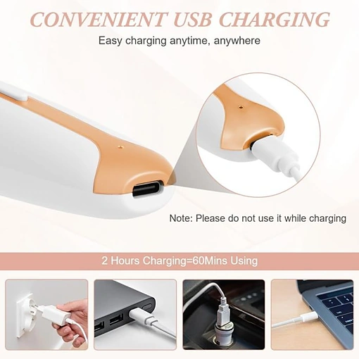 ماكينة حلاقة نسائية لاسلكية 4 في 1 للجسم والوجه مع شحن USB وشاشة عرض - صورة 6