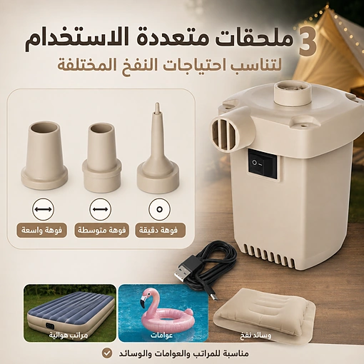 مضخة هواء محمولة لاسلكية قابلة للشحن USB للنفخ والتفريغ – YT-M2055 - صورة 6